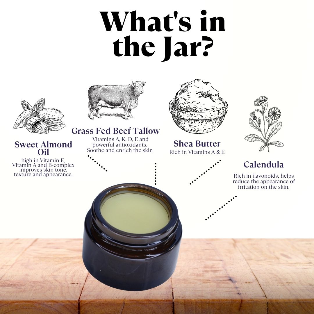 Unscented Grass Fed Tallow and Shea Balm-Classic